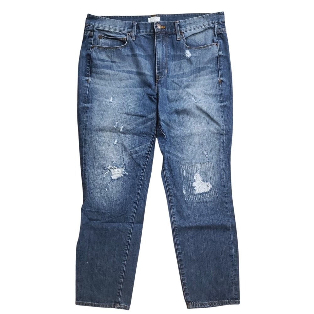 J.Crew Womens 31 Jeans Ripped Boyfriend Cropped Style